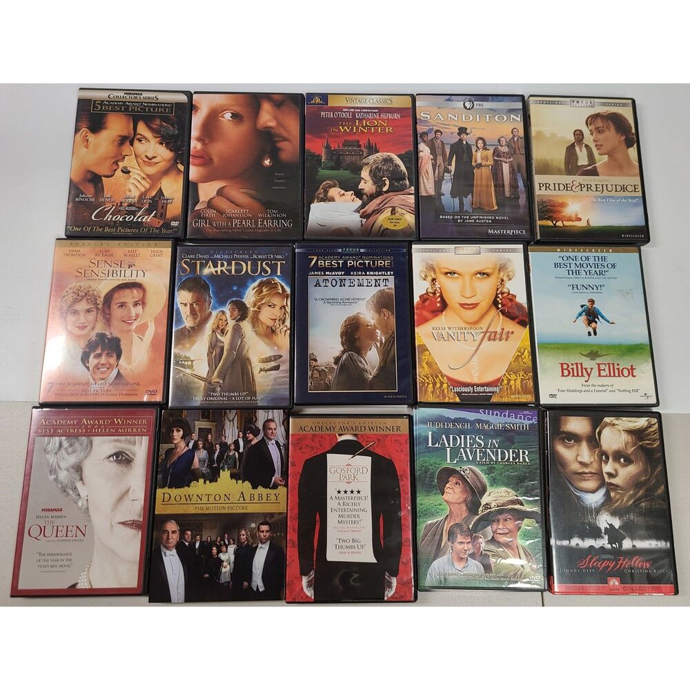 Costume Drama DVD Lot Downton Abbey Pride Prejudice Sanditon Atonement 14 Movie